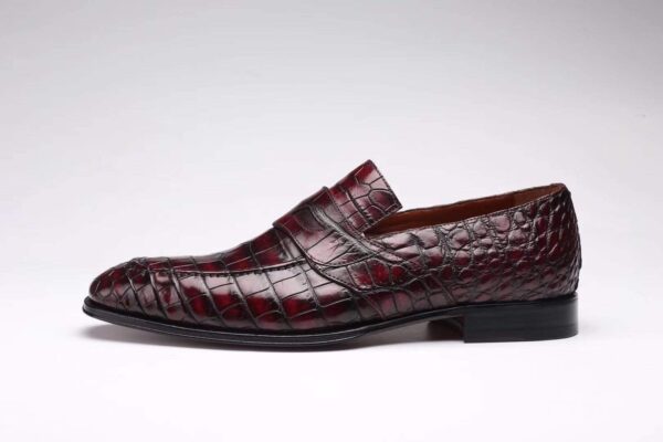 Crocodile Leather Formal Penny loafer  Casual Slip On  Shoes For Men - Image 2