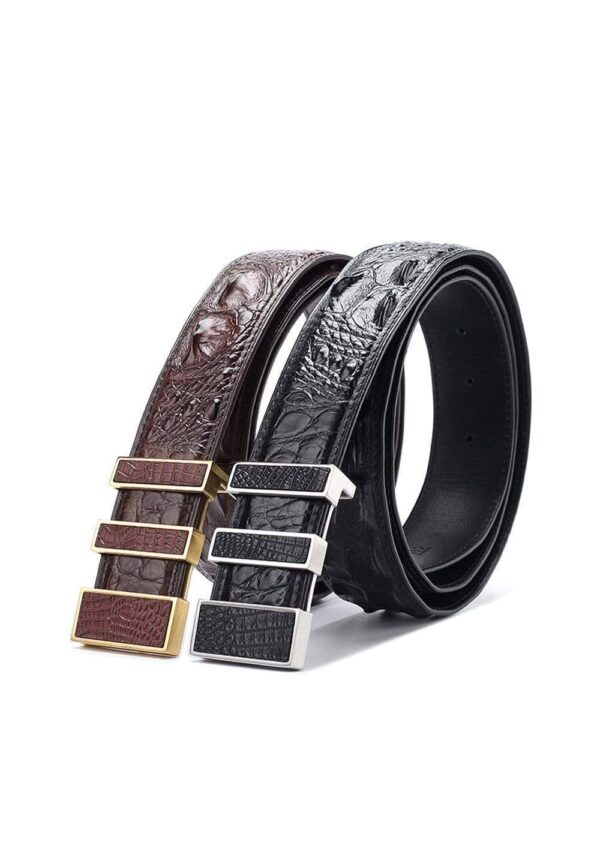 Crocodile Skin Leather Belt 3210