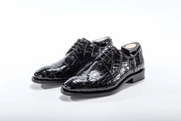 Goodyear Welted Handmade Men Crocodile Leather Lace-Up Shoes,Mens Crocodile Leather Dress Shoes - Image 2