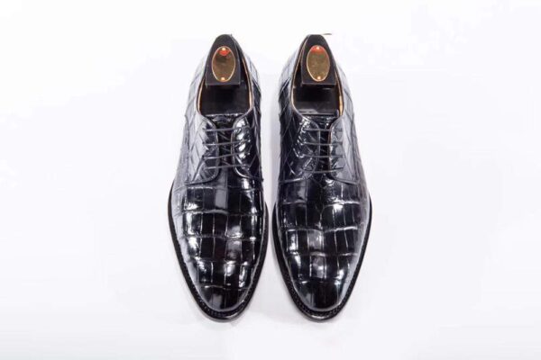 Goodyear Welted Handmade Men Crocodile Leather Lace-Up Shoes,Mens Crocodile Leather Dress Shoes