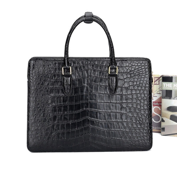 Large Crocodile Leather Laptop Business Briefcase With Password Code Lock - Image 2