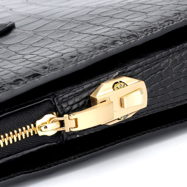 Large Crocodile Leather Laptop Business Briefcase With Password Code Lock - Image 10