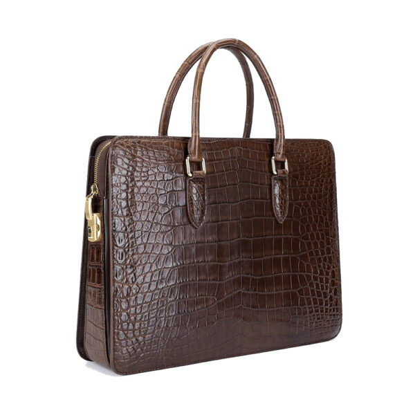 Large Crocodile Leather Laptop Business Briefcase With Password Code Lock - Image 13