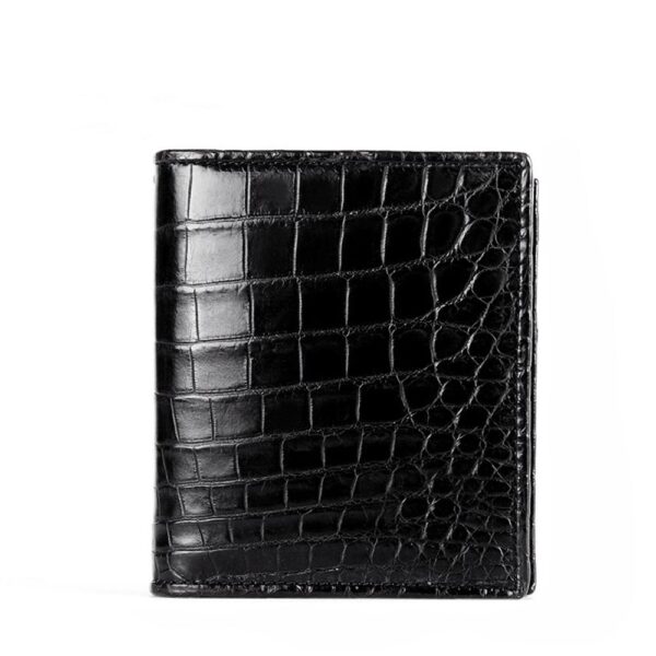 Men Bifold Leather Wallet- Genuine Crocodile Leather Belly Leather - Image 3