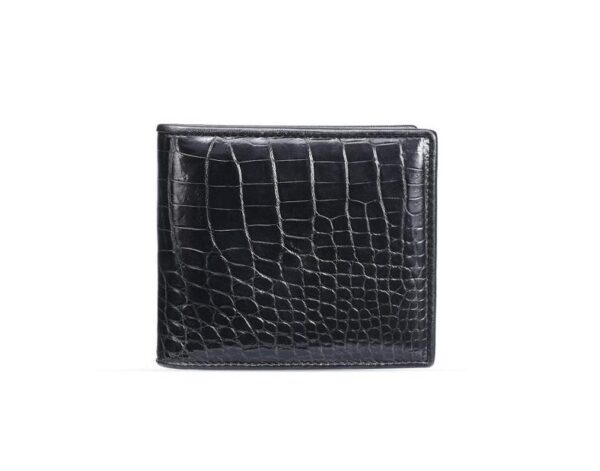 Men Bifold Leather Wallet- Genuine Crocodile Leather Belly Leather - Image 4