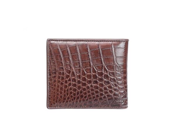 Men Bifold Leather Wallet- Genuine Crocodile Leather Belly Leather - Image 6