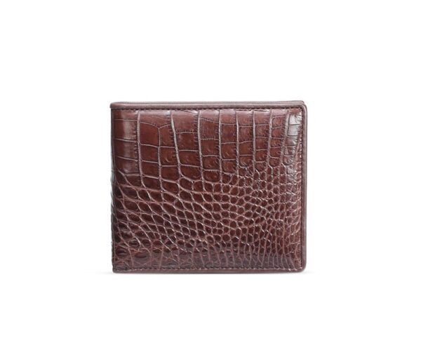 Men Bifold Leather Wallet- Genuine Crocodile Leather Belly Leather - Image 5