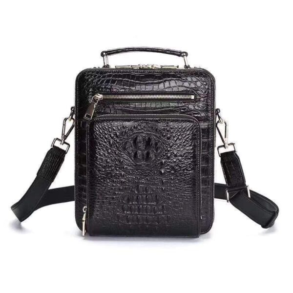 Men Briefcase ,Crocodile Leather Vertical Office Business Bag - Image 2