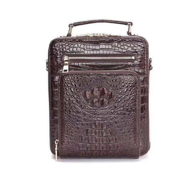 Men Briefcase ,Crocodile Leather Vertical Office Business Bag - Image 3