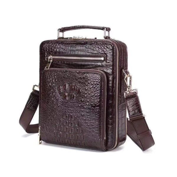 Men Briefcase ,Crocodile Leather Vertical Office Business Bag - Image 9