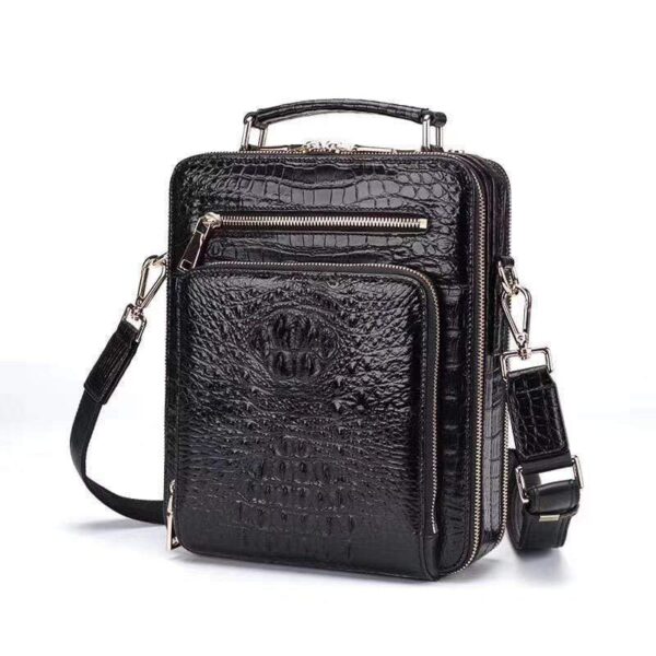 Men Briefcase ,Crocodile Leather Vertical Office Business Bag - Image 6