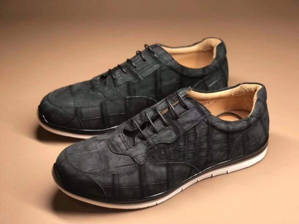 Running Classic Genuine Crocodile Leather Sneakers Sport Shoes - Image 3