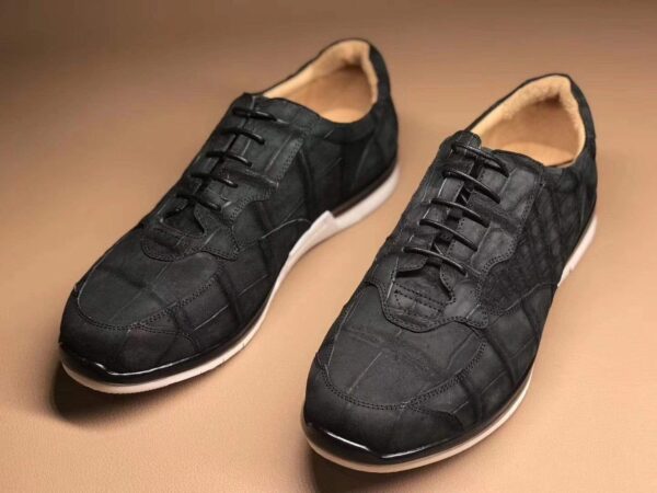 Running Classic Genuine Crocodile Leather Sneakers Sport Shoes