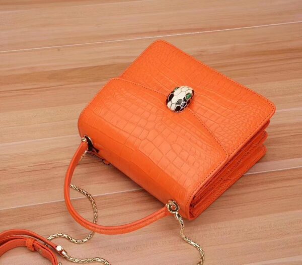 Classic Genuine Crocodile Leather Women Chain Crossbody Bag Flap Shoulder Bag - Image 8