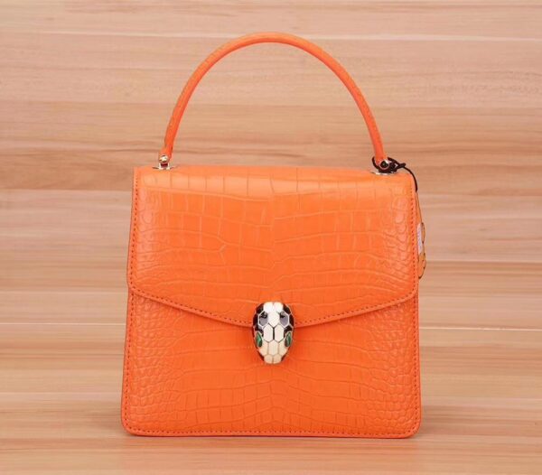 Classic Genuine Crocodile Leather Women Chain Crossbody Bag Flap Shoulder Bag - Image 4