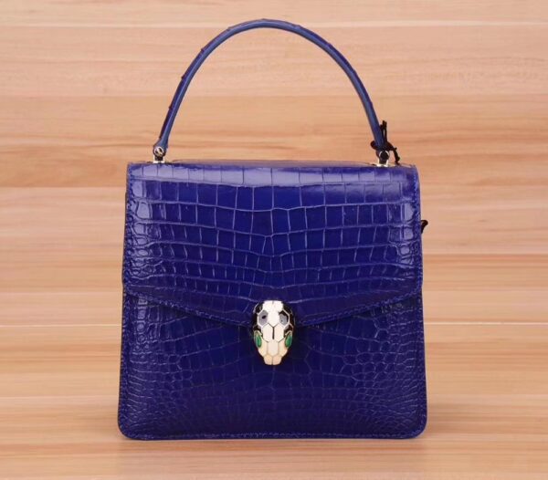 Classic Genuine Crocodile Leather Women Chain Crossbody Bag Flap Shoulder Bag - Image 3