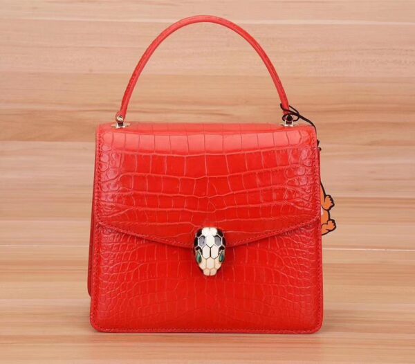 Classic Genuine Crocodile Leather Women Chain Crossbody Bag Flap Shoulder Bag - Image 2