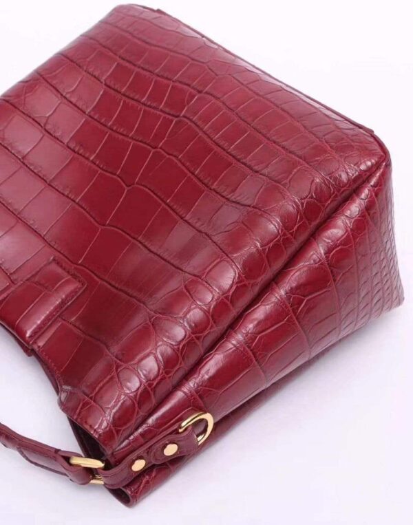 Crocodile Leather Medium Hobo Bag  & Purse For Women Red - Image 6