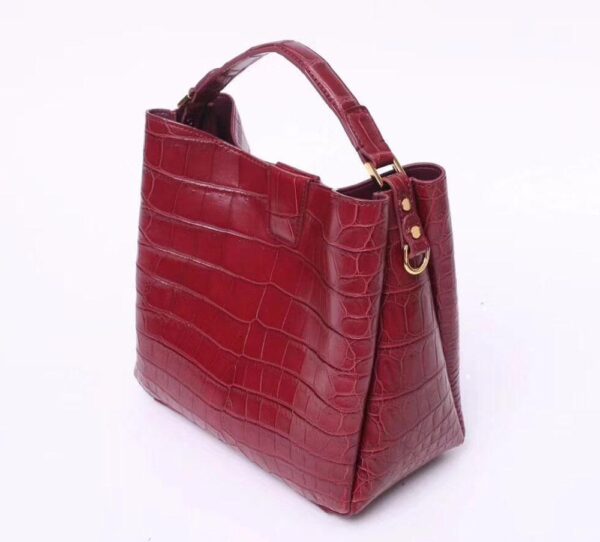 Crocodile Leather Medium Hobo Bag  & Purse For Women Red - Image 2