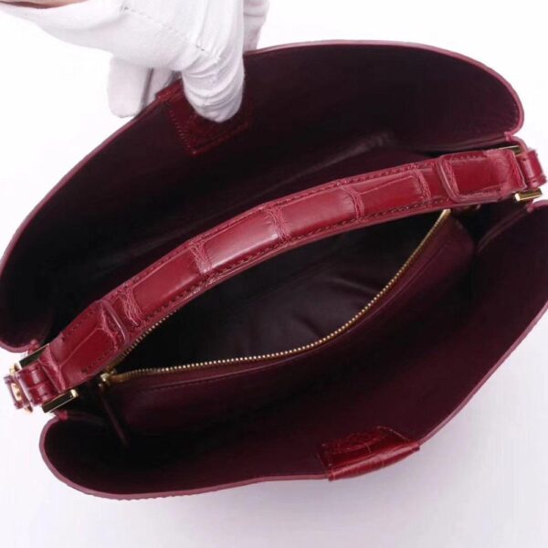 Crocodile Leather Medium Hobo Bag  & Purse For Women Red - Image 3