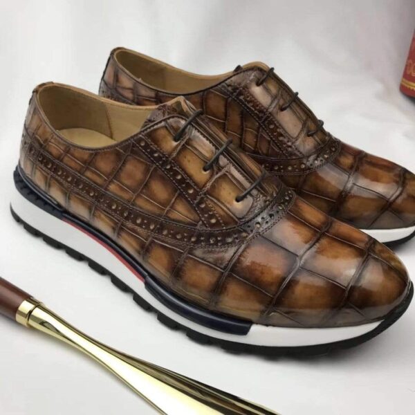 Preorder CROCODILE Burnished Sports Shoes Leisure Men's Shoes - Image 11