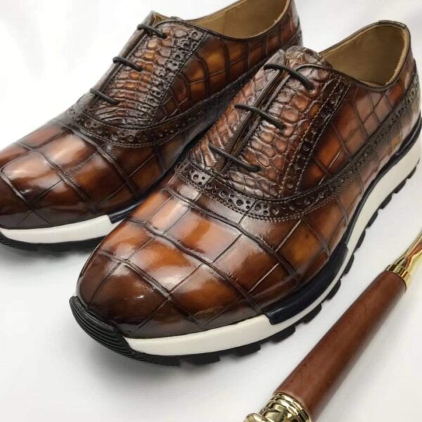 Preorder CROCODILE Burnished Sports Shoes Leisure Men's Shoes - Image 3