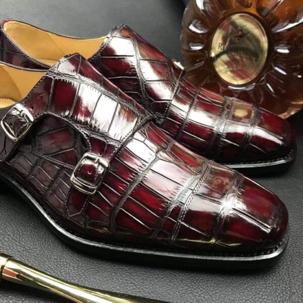 Crocodile  Double Monk Shoes - Image 2