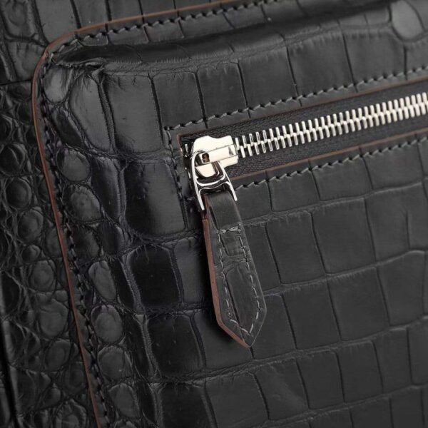 Crocodile Leather Backpack Black  For Women - Image 8