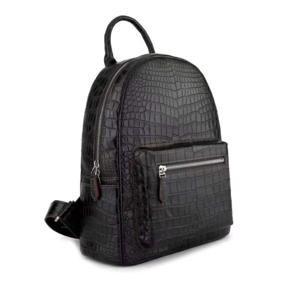 Crocodile Leather Backpack Black  For Women - Image 2