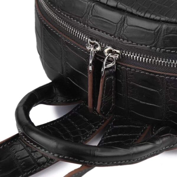 Crocodile Leather Backpack Black  For Women - Image 7