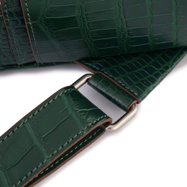 Crocodile Leather Backpack Dark Green  For Women - Image 7