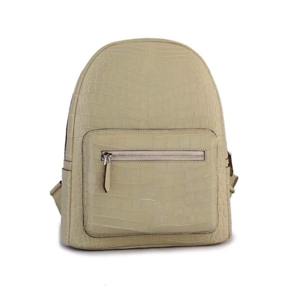 Crocodile Leather Backpack  Cream For Women