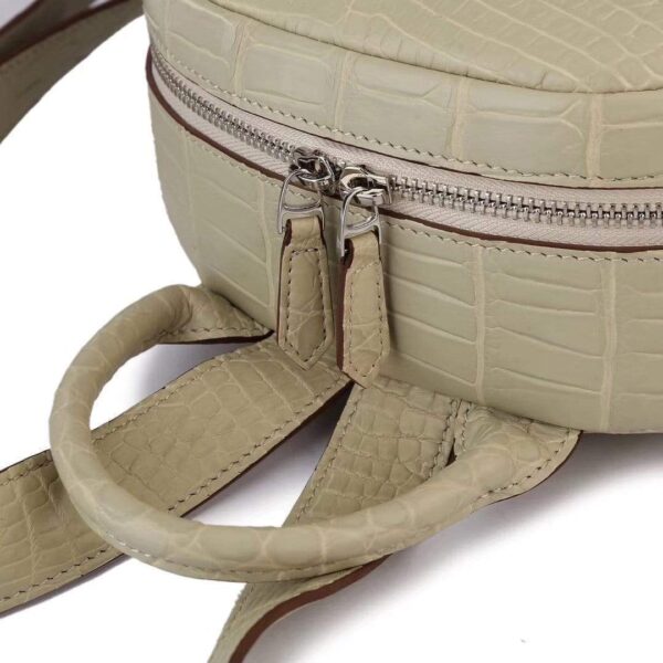 Crocodile Leather Backpack  Cream For Women - Image 8