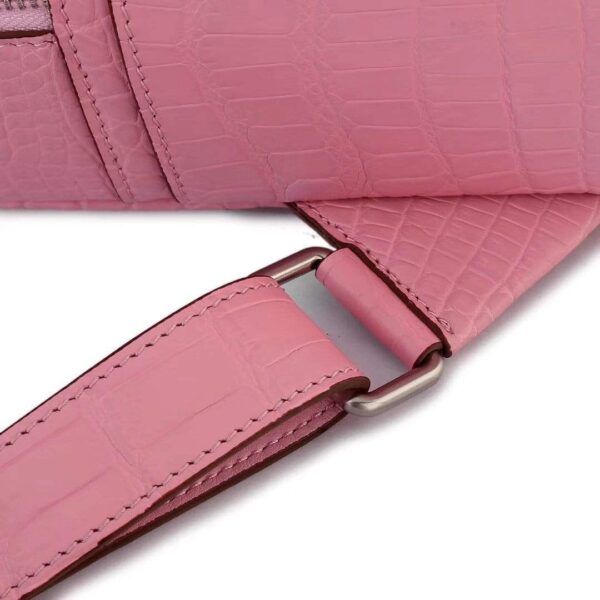 Crocodile Leather Backpack  Pink For Women - Image 8