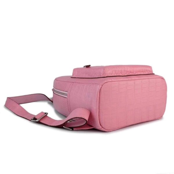 Crocodile Leather Backpack  Pink For Women - Image 3