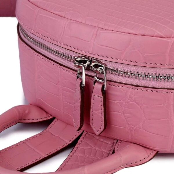 Crocodile Leather Backpack  Pink For Women - Image 5