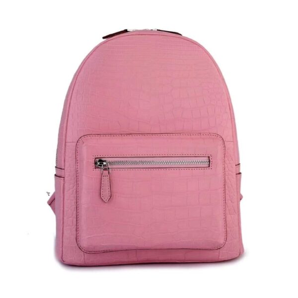 Crocodile Leather Backpack  Pink For Women