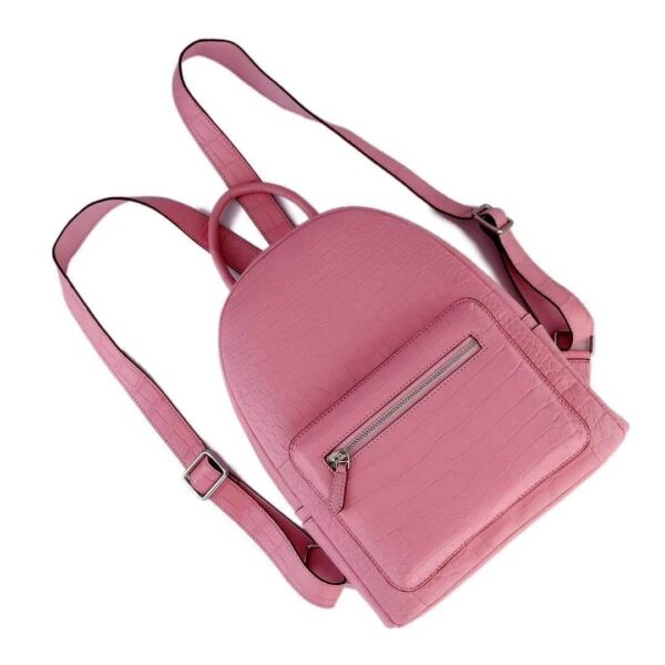 Crocodile Leather Backpack  Pink For Women - Image 2