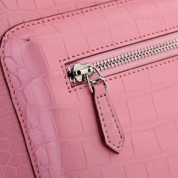 Crocodile Leather Backpack  Pink For Women - Image 7