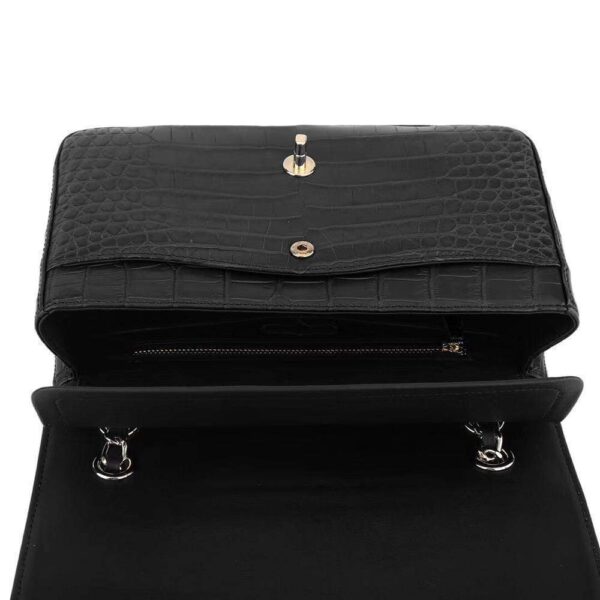 Crocodile Leather Classic Flap Chain Shoulder Bags For Women Black - Image 9