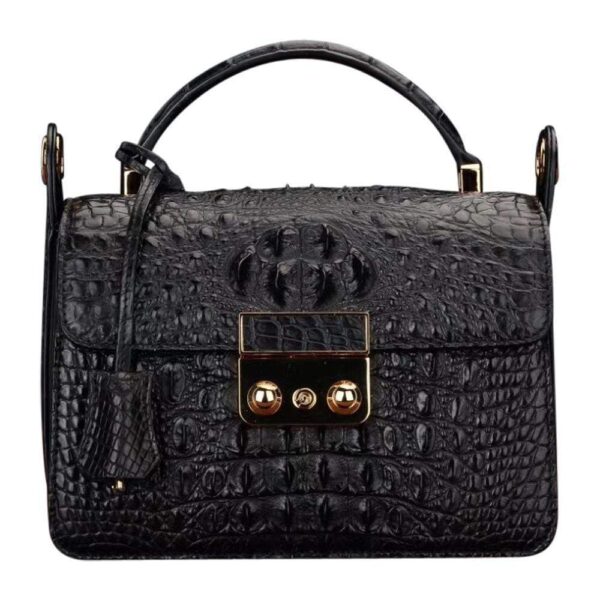 Crocodile Leather Metropolis Chain Crossbody Messenger Bags For Women - Image 4