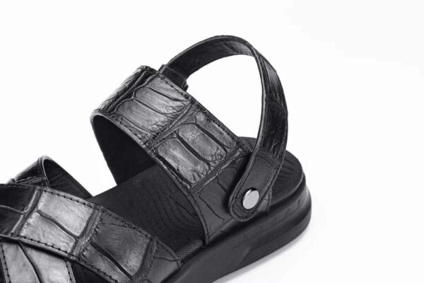 Crocodile Leather Sandals Outdoor Beach Shoes Crocodile Leather Flip Flops Non-slip Slides - Image 6