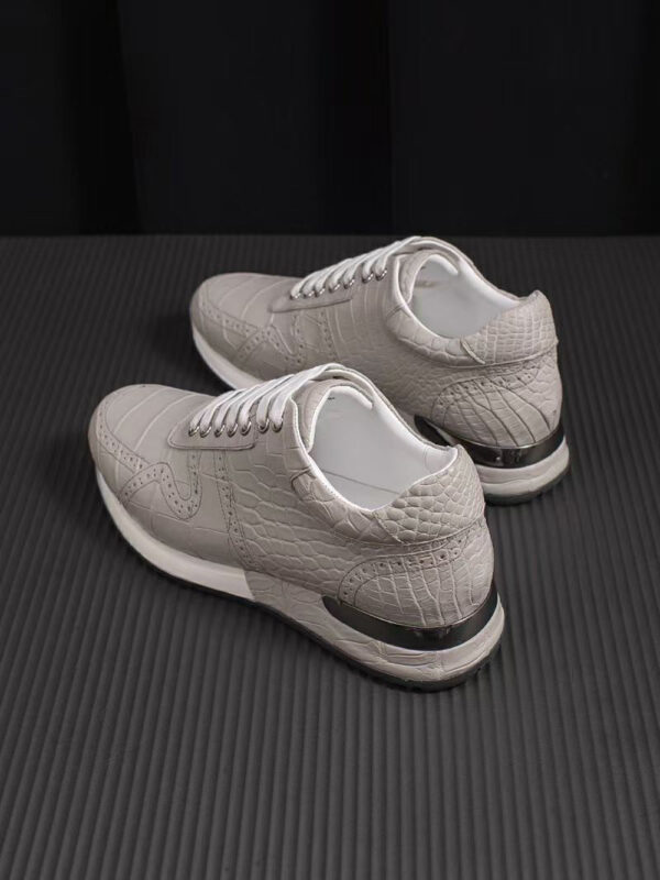 Crocodile Leather Sneaker Shoes Grey - Image 7