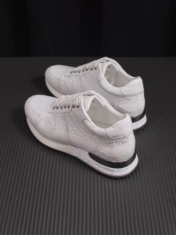 Crocodile Leather Sneaker Shoes White - Image 2