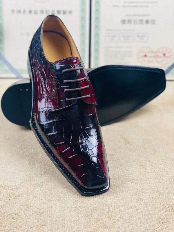 Special Offer! Formal Business Shoes -Genuine Crocodile Skin Leather Men's Lace-Up  Business Shoes Casual Comfortable Dress Shoe Male Suit Shoes - Image 4