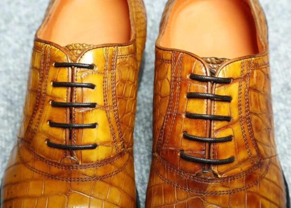 Genuine Crocodile Belly Leather Lace-Up  Shoes  For Men - Image 2