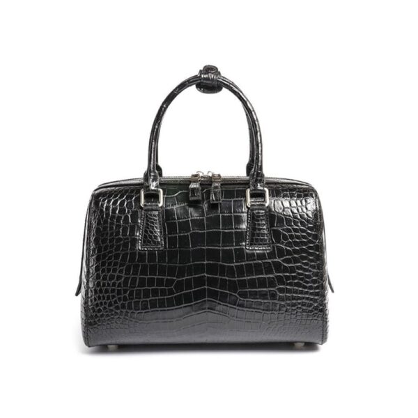 Genuine Crocodile Leather Boston Pillow Bag, Speedy Tote Bag For Women