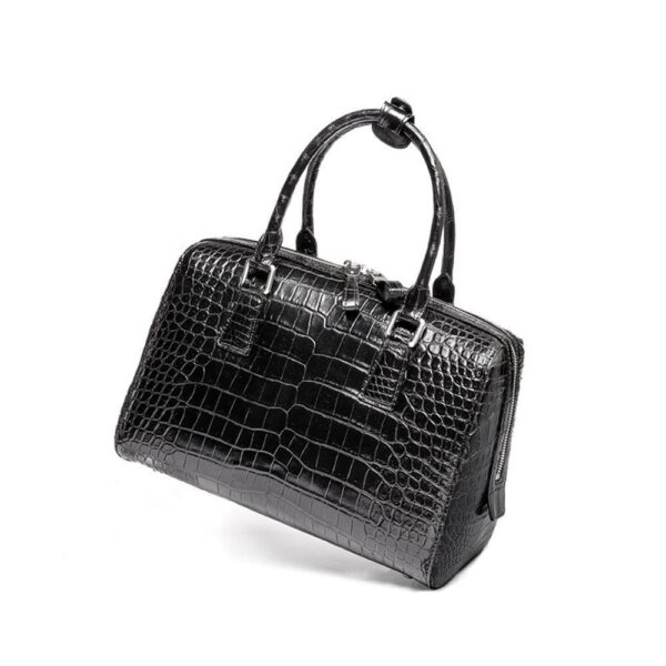 Genuine Crocodile Leather Boston Pillow Bag, Speedy Tote Bag For Women - Image 5