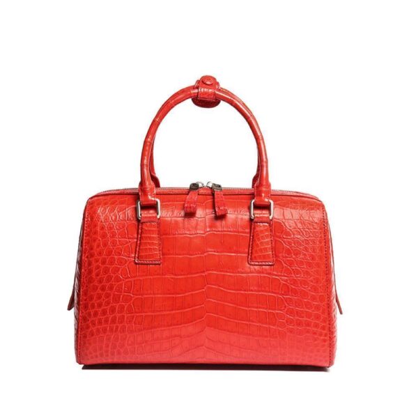 Genuine Crocodile Leather Boston Pillow Bag, Speedy Tote Bag For Women - Image 6