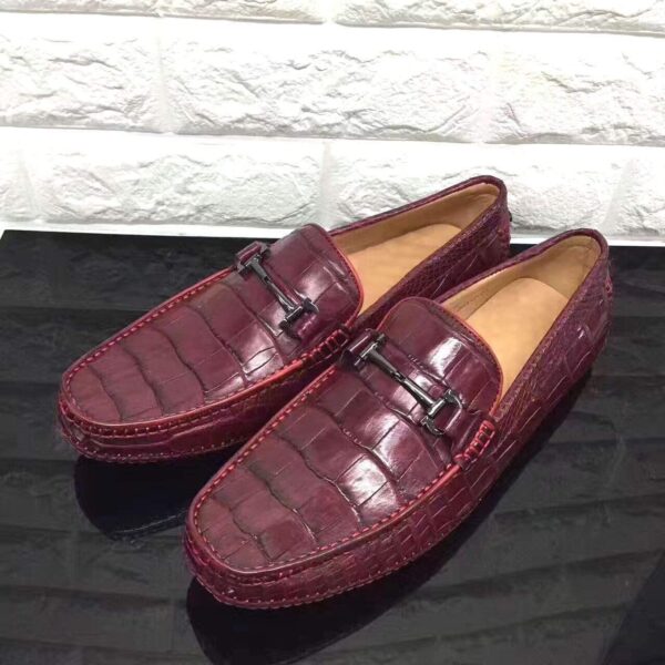 Genuine Crocodile Belly Leather Slip On Loafer Shoes - Image 3